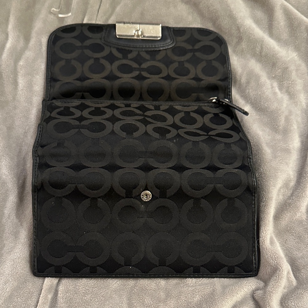Coach Black and Silver Signature Clutch - Picture 8 of 10